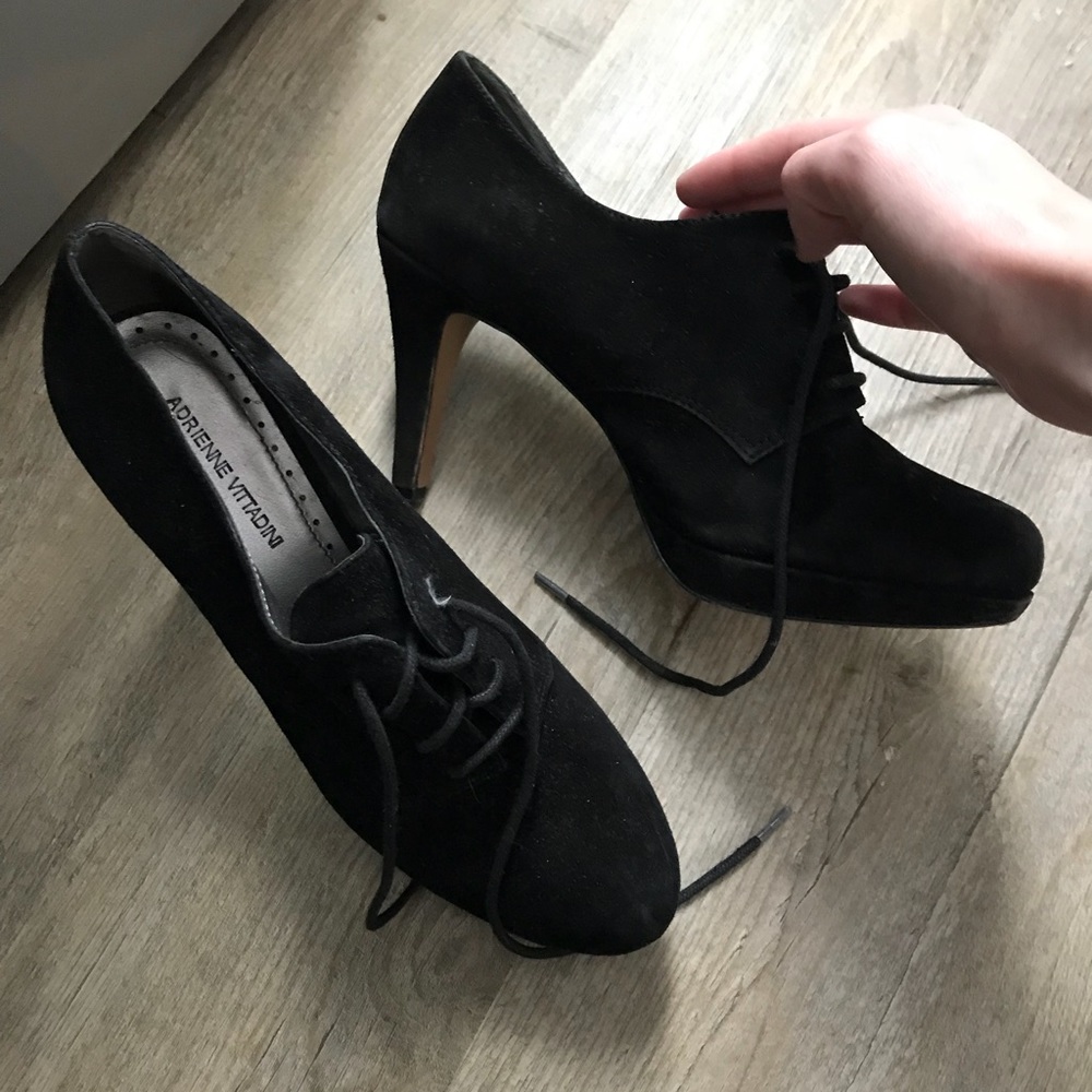 Black suede Adrienne Bittadini size 8 heels